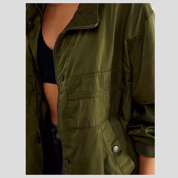 New Free People | Army Slouchy Bomber Jacket | Size M - Picture 4 of 6